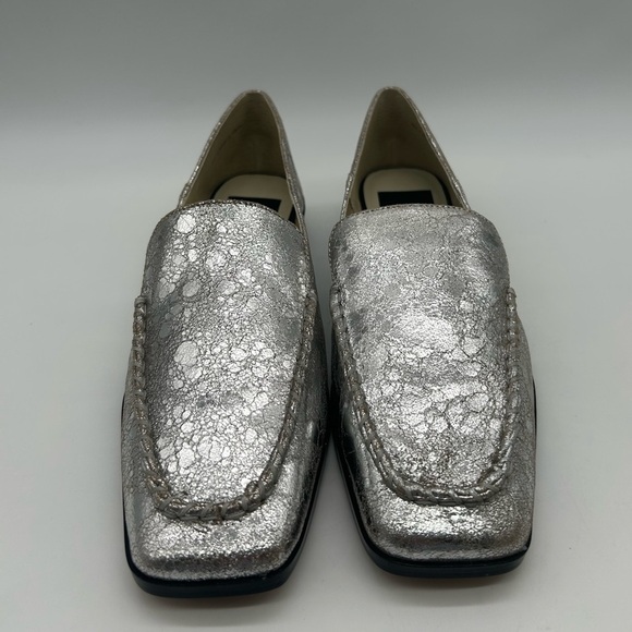 Beny Flats Silver Distressed Leather | Silver Leather Flats  Dolce Vita Beny Silver Distressed Leather Loafers Size 6 NIB